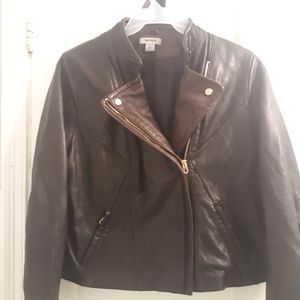 Women XL DKNY LAMBSKIN LEATHER JACKET